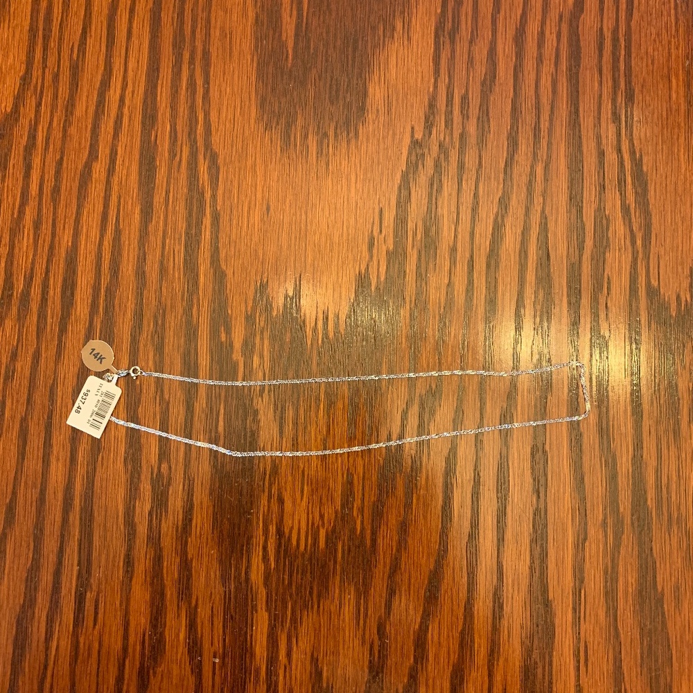 NWT  -Women’s 20” 14k White Gold Solid Necklace 2.5mm